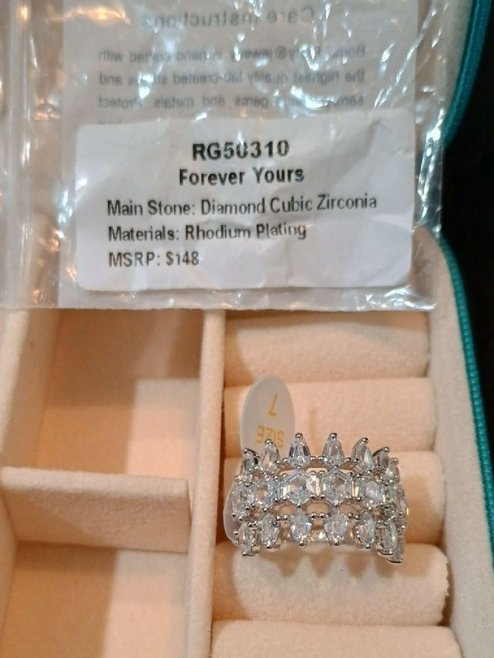 bp Silver-Tone Multi-CZ Cluster Ring